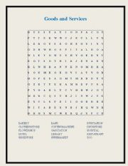 English worksheet: Goods and services(word search game)