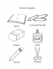 English Worksheet: School Supplies