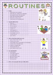 English Worksheet: ROUTINES