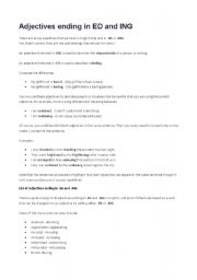 English Worksheet: Adjectives with -ed and -ing endings