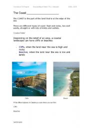 English worksheet: The coast