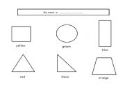 English worksheet: Shapes and colours colouring page