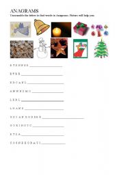 English worksheet: Christmas anagrams