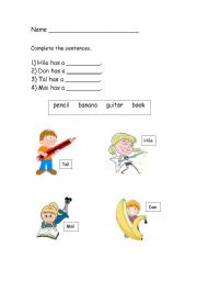 English worksheet: Simple Sentences *Fully editable