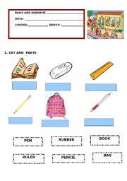 English worksheet: school