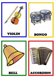 English Worksheet: Instruments flashcards 1/2