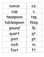 English Worksheet: Cooking terms ad abbreviations