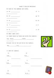 English worksheet: Math