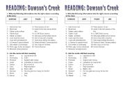 English worksheet: Dawsons Creek 