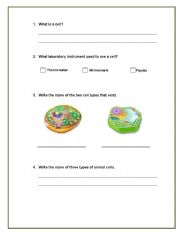 English Worksheet: The cell activities
