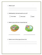 English worksheet: The cell activities