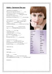 English Worksheet: Adele - Someone like you