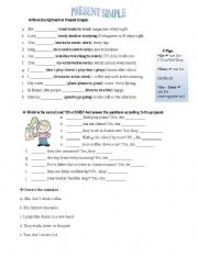 English Worksheet: Present Simple I