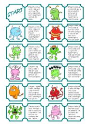 English Worksheet: Monsters Dominoes (body parts)