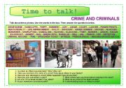 English Worksheet: Time to talk (13) - Crime and criminals