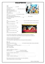 English Worksheet: Telephone by lady gaga