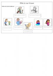 English worksheet: Family members