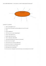 English worksheet: halloween brainstorm and questions