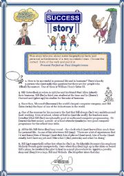 English Worksheet:       Success story