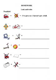 English worksheet: I have got...