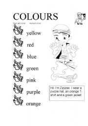 English Worksheet: colours