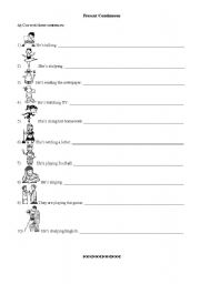 English Worksheet: Present Continuous 