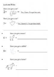 English worksheet: How many? 
