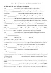 English Worksheet: HAVE GOT / HAS GOT / CAN / CANT / THERE IS / THERE ARE / BE
