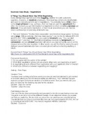 English Worksheet: Business Negotiations