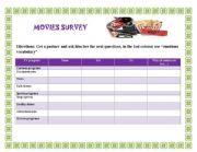 English worksheet: MOVIES SURVEY