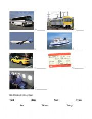 English Worksheet: transportation vocab test (test-teach-test)