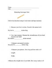 English worksheet: Measuring Life Skills Lesson