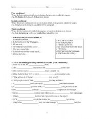English Worksheet: Practice 1. - 3. Conditionals