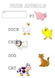 English worksheet: FARM ANIMALS 