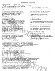 English Worksheet: Reported Speech