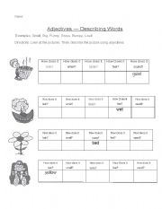 English worksheet: Adjectives