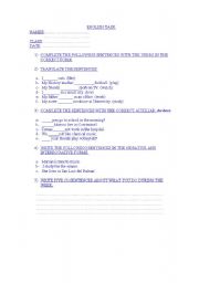 English worksheet: ENGLISH TASK FOR BEGINNERS