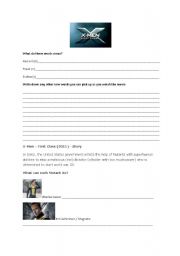 English Worksheet: X-Men First Class