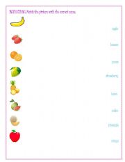 English Worksheet: Fruit