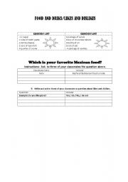 English worksheet: FOOD AND DRINKS/ SPEAKING ACTIVITIES /FORMATS FOR INFO