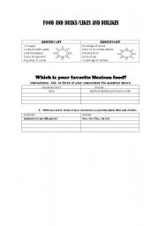 English Worksheet: FOOD AND DRINKS/ SPEAKING ACTIVITIES /FORMATS FOR INFO