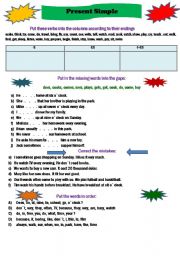 English Worksheet: present simple 