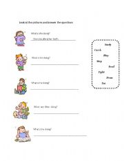 English Worksheet: Present Continuous Tense Exercise
