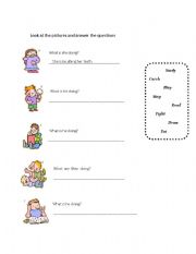 English worksheet: Present Continuous Tense Exercise