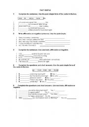 English Worksheet: simple past