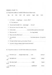 English Worksheet: enough & too 