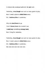 English worksheet: The beatles yesterday song activities