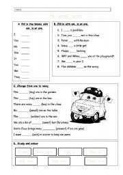 English Worksheet: Verb to be