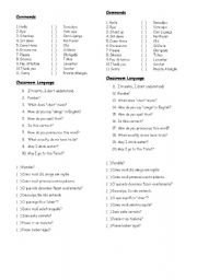 English Worksheet: Commands