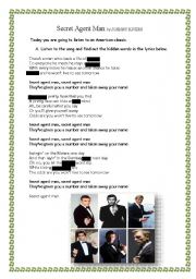 English worksheet: secret agent man